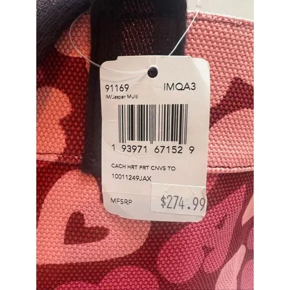 🔥🎁NWT! Coach Heart Print Canvas Tote Handbag 91169 Multi  Msrp:$278.00 - Picture 10 of 10